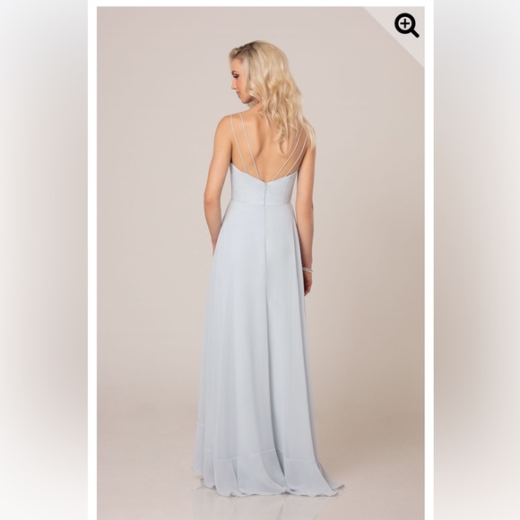 BURNT ORANGE HIGH-LOW BRIDESMAID DRESS WITH RUFFLE DETAIL - Picture 4 of 4